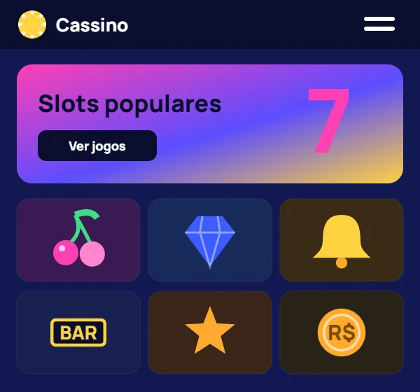 Tela inicial do aplicativo com jogos populares