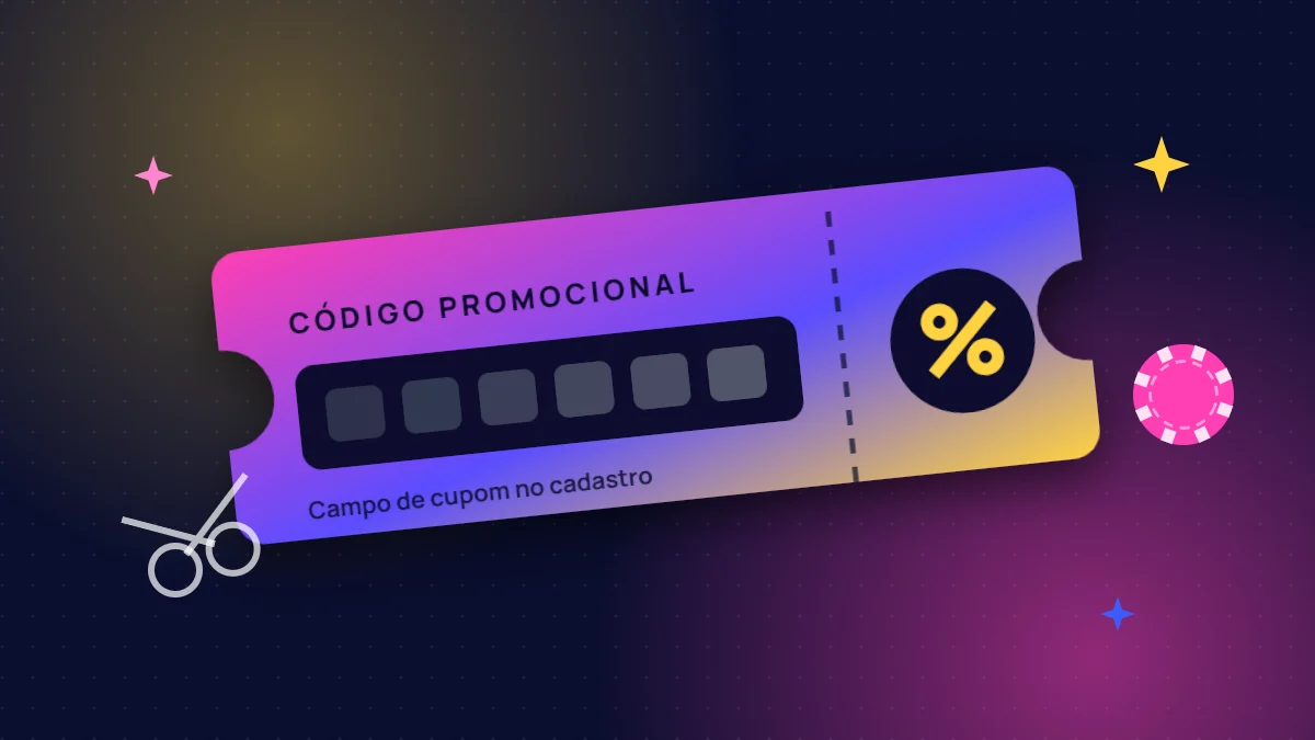 Cupom ilustrado com campo de código promocional