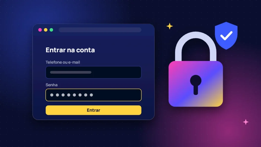 Tela de login com campos de identificação e senha