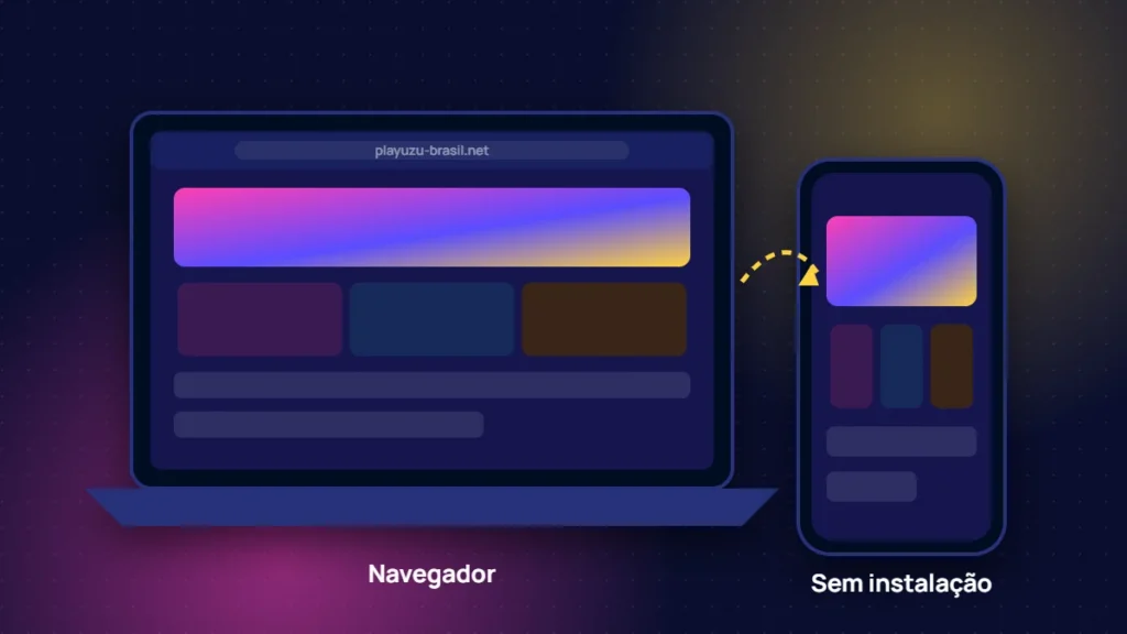 Versão web no notebook e no celular